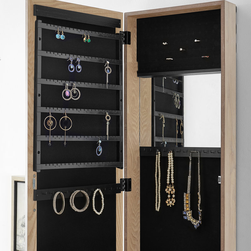 Millwood Pines Granby 14'' Wide Jewelry Armoire with Mirror & Reviews